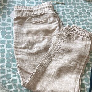 Athleta beige Linen Pants cargo pants